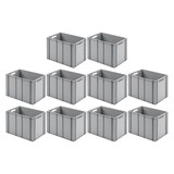 thumbnail of PROREGAL 10x Eurobehälter mit offenem Griff | HxBxT 42x40x60cm | 70 Liter | Grau | Eurobox, Transportbox, Transportbehälter, Stapelbehälter