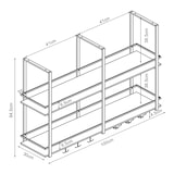 thumbnail of Helloshop26 - Hangend metalen wijnrek 100 x 30 x 85 cm zwart walnoot-effect 03_0009191