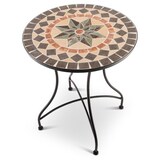 thumbnail of Mosaiktisch 60 cm Ø, mediterraner Garten- & Terrassentisch, 71 cm hoch, Anthrazit-Terrakotta, Raburg Mayla