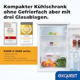 thumbnail of Exquisit Kühlschrank ohne Gefrierfach, 127 Liter, 55 cm Breit, Freistehend, Kompakt, Temperaturregelung, LED-Licht, KS516-V-040E weiss