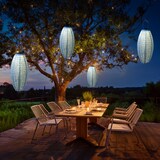 thumbnail of LED Solar Lampions mit Blumenmuster blau Party Balkon Terrasse 2St