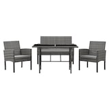 thumbnail of SVITA BROOKLYN XL Rattan Essgruppe Garten Möbel Set mit Tisch, 2 Sessel, 2er Sofa Grau
