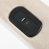 thumbnail of Merax Polsterbett LED Doppelbett mit USB Typ C Ladefunktion und LED-Beleuchtung, Leinen 140x200 (Ohne Matratze) Beige