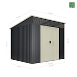 thumbnail of Wasabi - Caseta Jardín 4,6m2 Stark - Tragaluz Policarbonato - Gris Antracita y Beige - Puerta Corredera Doble - Techo Inclinado - Cobertizo Metal