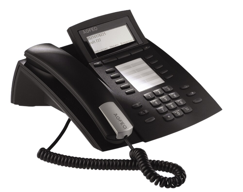 AGFEO ST 42 - Analoges Telefon - 1000 Eintragungen - Anrufer-Identifikation - Schwarz