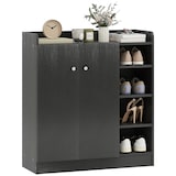 thumbnail of Zapatero Armario Madera Mueble Zapatero Gabinete 2 Puertas 4 Estantes Negro