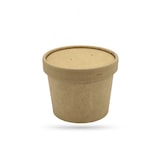 thumbnail of Pot alimentaire Gamme Kraft Brun 340 ml (12 oz) avec couvercle 9 X 7.3 X H.9 cm (25 U)