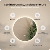 thumbnail of Mirlux Badkamerspiegel met LED Verlichting & Verwarming – Wandspiegel Rond – Anti Condens Douchespiegel - 80CM