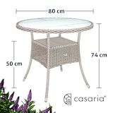 thumbnail of CASARIA® Polyrattan Balkontisch Beistelltisch Rund Ø 80cm Grau Beige