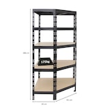 thumbnail of PROREGAL Eckregal Tiger HxBxT 180x90x45 cm | Fachlast 175kg | Schwarz | Stecksystem Lagerregal Regalsystem