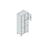 thumbnail of C+P Schließfachschrank Classic PLUS, Füße, 2 Abteile, 1950x800x500mm, 7035/0024