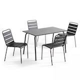 thumbnail of Set di tavolo da terrazza in metallo e 4 sedie color antracite.
