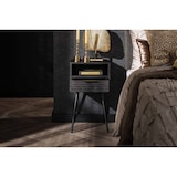 thumbnail of KAWOLA Nachttisch MIENA Beistelltisch Mangoholz schwarz 1 Schublade