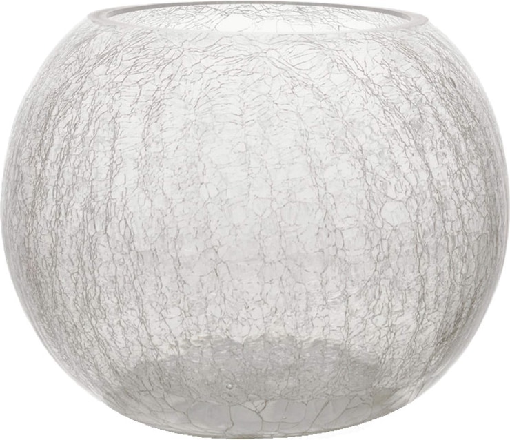 Transparente Craquelé-Kugelvase aus Glas - Rond Verre Lou De Castellane