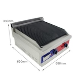 thumbnail of Gasfrit – Churrasqueira a gás com grelha de pedra vulcânica dupla 668 x 430 x 270 mm