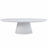 thumbnail of Ovaler Gartentisch in glatter Betonoptik für 10 Personen, 250 x 110 cm, weiß