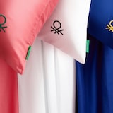 thumbnail of Benetton - Conjunto de cama de casal de 4 peças: lençol plano (240x280cm), lençol justo (160x200cm), 2 fronhas (50x85cm) 100% algodão branco