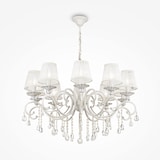 thumbnail of Stilvoller eleganter Kronleuchter, Metall in weißer Farbe, prechtiger Kristalldekor, Shabby Chic, 10-flammmig, exkl. E14 40W 220-240V
