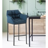 thumbnail of Taburete de Bar Damaso Tela con Base de Cuatro Patas Azul/Negro