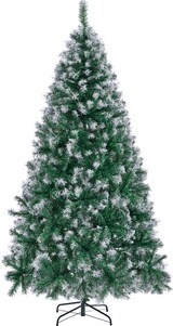 Ein künstlicher Weihnachtsbaum mit Schnee.