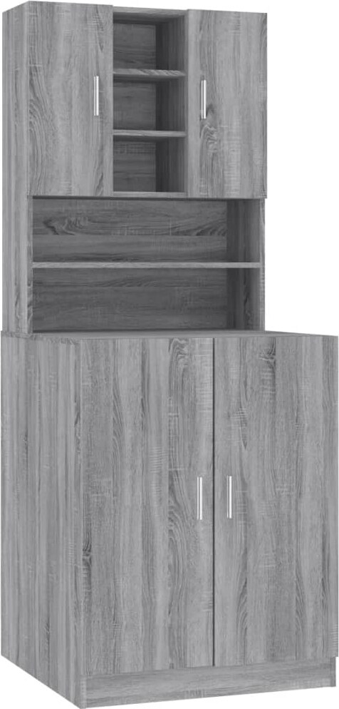 vidaXL Waschmaschinenschrank Grau Sonoma Holzwerkstoff
