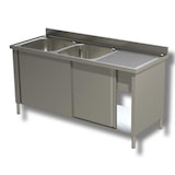 thumbnail of Lavello 190x70x85 acciaio inox 430 armadiato cucina ristorante pizzeria RS4956