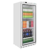thumbnail of Frigorífico expositor para bebidas, blanco, 1 puerta de vidrio, refrigeración por aire, 190 x 78 x 75 cm, con cerradura, 600L, Polar Serie C CZ787