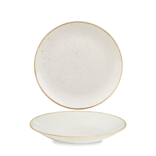 12 x Teller halbtief coup 22,5cm STONECAST barley white