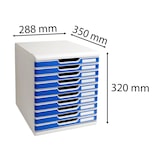 thumbnail of EXACOMPTA Cassettiera Modulo 302003D, sistema modulare a 10 cassetti A4, box PS monoblocco, dimensioni (PxlxAlt)  35x28,8x32 cm, gamma Office, blu