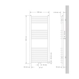 thumbnail of LuxeBath Badheizkörper Sahara 500x1200 mm Schwarz matt gebogen Mittelanschluss Design Heizkörper Handtuchtrockner