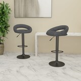 thumbnail of Barhocker KALSII höhenverstellbar 2er Set Dunkelgrau Samt  | Barstühle drehbar Küchenhocker Thekenhocker für Küche Hausbar