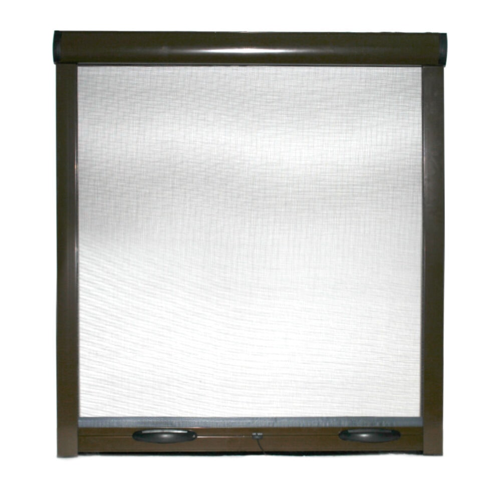 Zanzariera Universale A Rullo Avvolgibile Profilo Riducibile Regolabile Per Finestra Balconi Con Frizione Telaio Alluminio Marrone 60 x 150 Cm