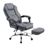 thumbnail of Décoshop26 - Fauteuil de bureau ergonomique en synthétique gris avec repose-pieds et accoudoirs BUR10380