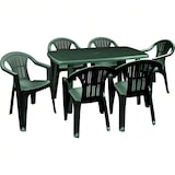 thumbnail of Ensemble de 6 fauteuils Ratak avec table ovale rectangulaire vert Cayman