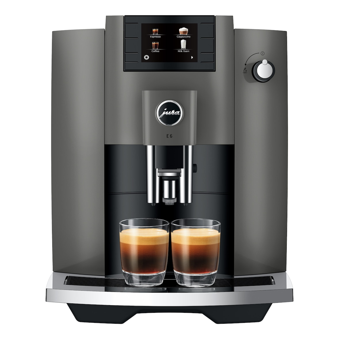 JURA - E6 Dark Inox - Automatisch koffieapparaat met professionele aromamolen, intelligente voorverwarming en 11 specialiteiten