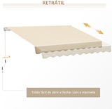 thumbnail of Toldo Manual Retráctil Plegable con Manivela 295x245 cm Toldo Enrollable Aluminio Protección Solar para Ventanas Puertas Balcón Terraza Exterior