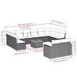 thumbnail of vidaXL 13-tlg. Garten-Sofagarnitur mit Kissen Beige Poly Rattan