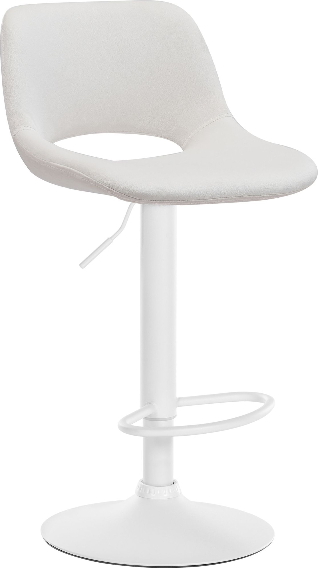 Barhocker Camden Samt creme/Metall matt weiss