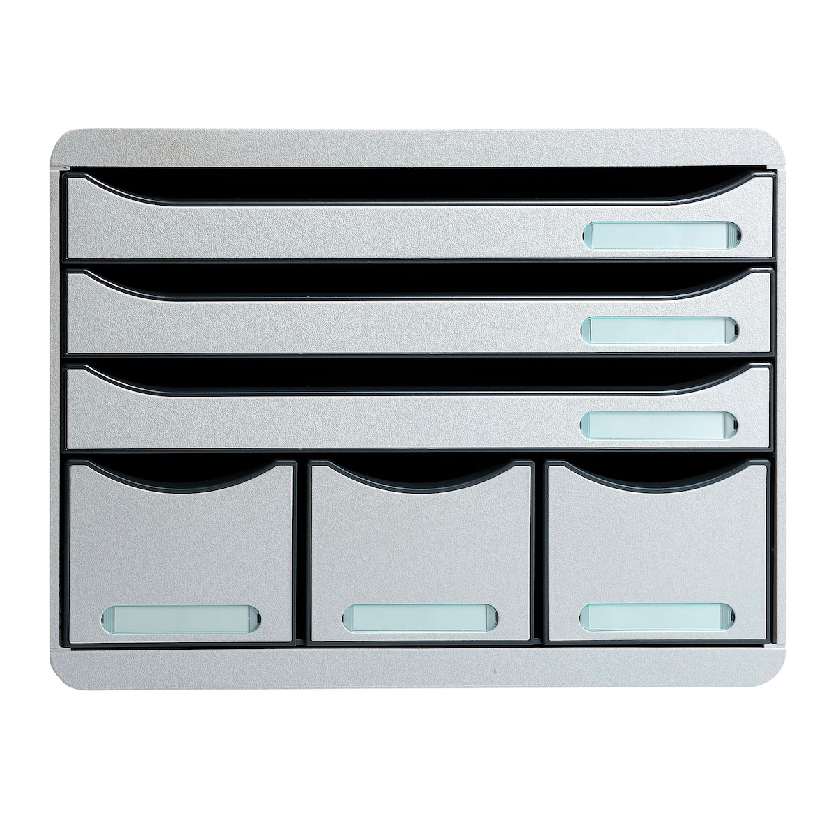 Exacompta - Réf. 306740D - STORE-BOX - Caisson de rangement à 6 tiroirs - Dimensions extérieures : Prof. 27 x l 35,5 x H 27,1 cm - Gris lumière