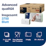 thumbnail of Tork zigzag papieren handdoeken groen H3,  voor papieren handdoekdispensers, absorberend en scheurvast, 2-laags, 15 x 250 doeken, 290273