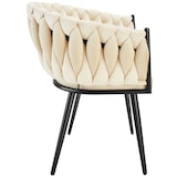 thumbnail of tectake Lot 4 chaises de salle à manger en velours design noué sables - 405531