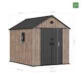 thumbnail of Hoggar – Caseta de Resina Jardín 6,41m2 Oak O60 - Suelo – Ventana – Efecto Madera Premium - Doble Puerta – Protección UV e Impermeable – Respiraderos