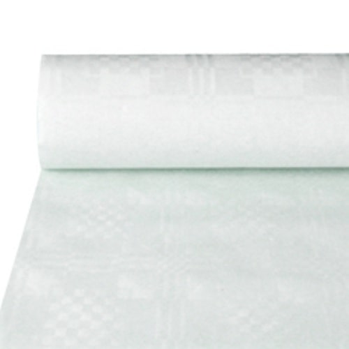 PAPSTAR Papiertischtuch mit Damastprägung 50 m x 1 m weiss