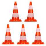 thumbnail of ECD Germany 5x Verkehrskegel 47 cm Orange-Weiß 2 Reflektoren Stapelbar Flexibel Warnkegel Leitkegel Verkehrshütchen