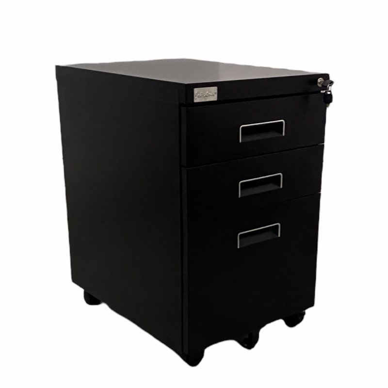 Rollcontainer Schubladenschrank Stahlschrank Bürocontainer Schrank mit Rollen Rollwagen Paul schwarz Container