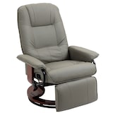 thumbnail of Relaxsessel TV Sessel Kunstleder Grau 87x78x100 cm drehbar 145 Grad verstellbar mit manueller Fußstütze breiten Armlehnen und Holzunterbau