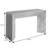 thumbnail of Consolle HWC-L76, tavolino per telefono, legno massiccio industriale MVG, 80x120x40cm naturale con aspetto metallico