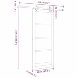thumbnail of vidaXL Schiebetür Weiß 86 x 211 cm Massives Kiefernholz und Stahl