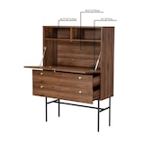 thumbnail of Lodge Secrétaire 1 Porte Battante 2 Tiroirs - Bois Et Métal Falodgebur1p2t