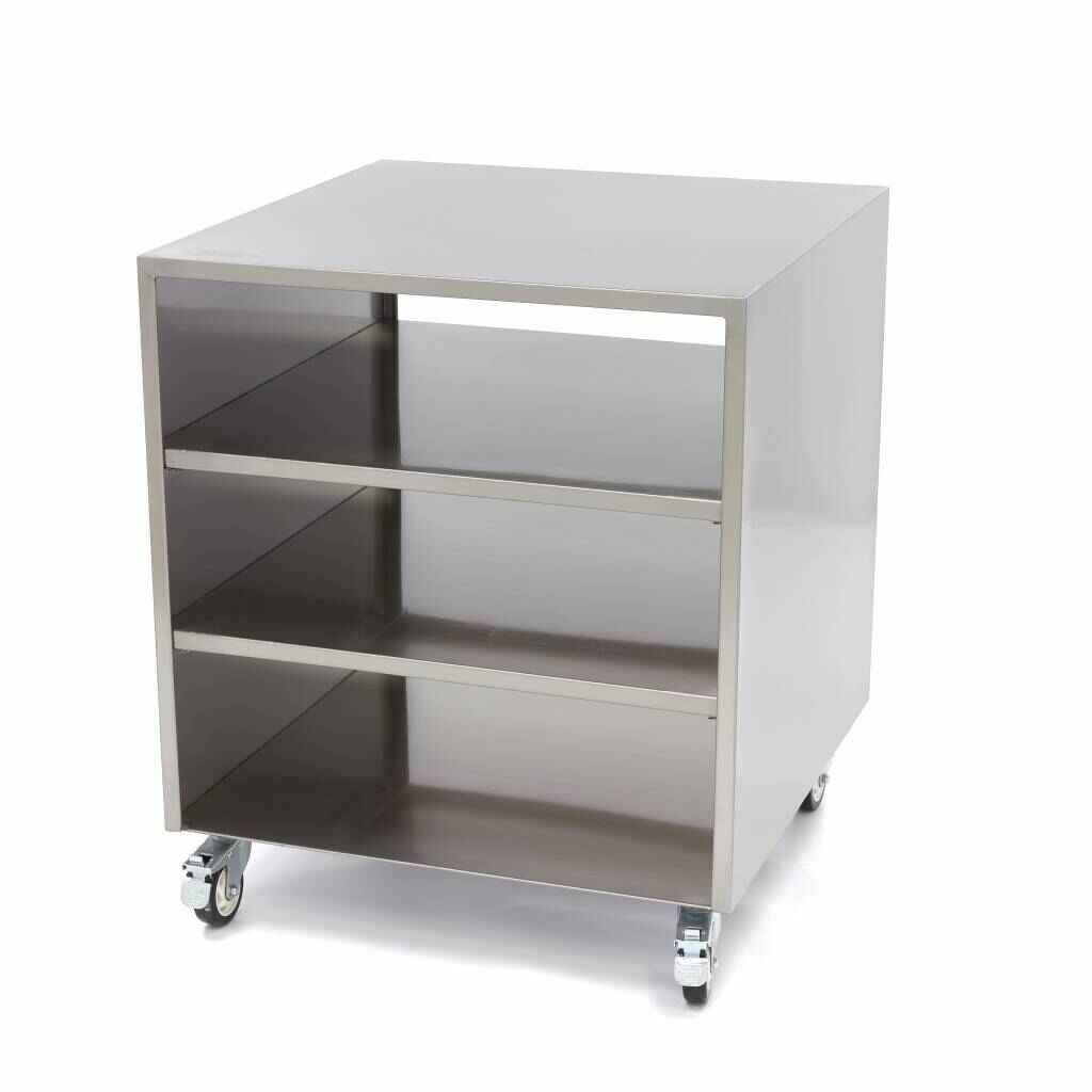 Tavolo macchina in acciaio inox - 60 x 60 cm - portata 120 kg - su ruote